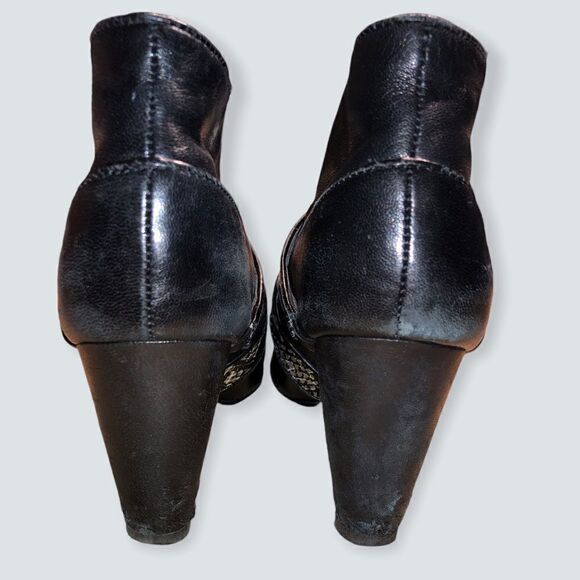 TARYN ROSE BOOT, NAPA LEATHER & FAUX REPTILE  SZ 6.5 - Picture 3 of 9